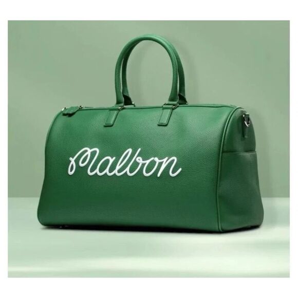 Malbon Golf Boston Bag Green Unisex Large Capacity Storage Bag - Picture 1 of 4